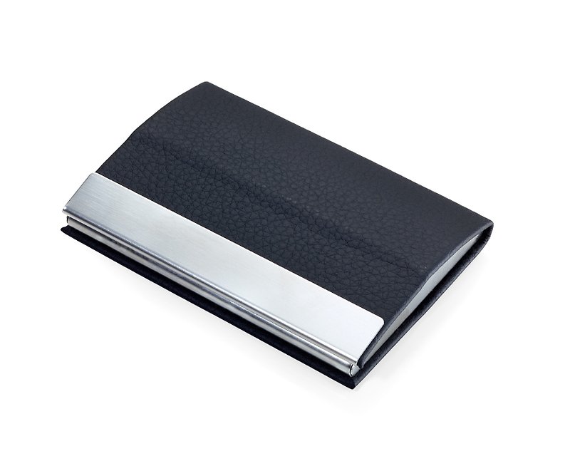 Portable standing business card holder (black) - แฟ้ม - โลหะ สีดำ
