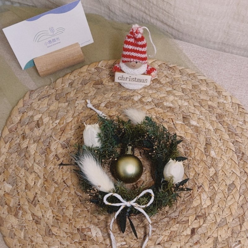クリスマスゴールドボールミニリース - ドライフラワー・ブーケ - 寄せ植え・花 