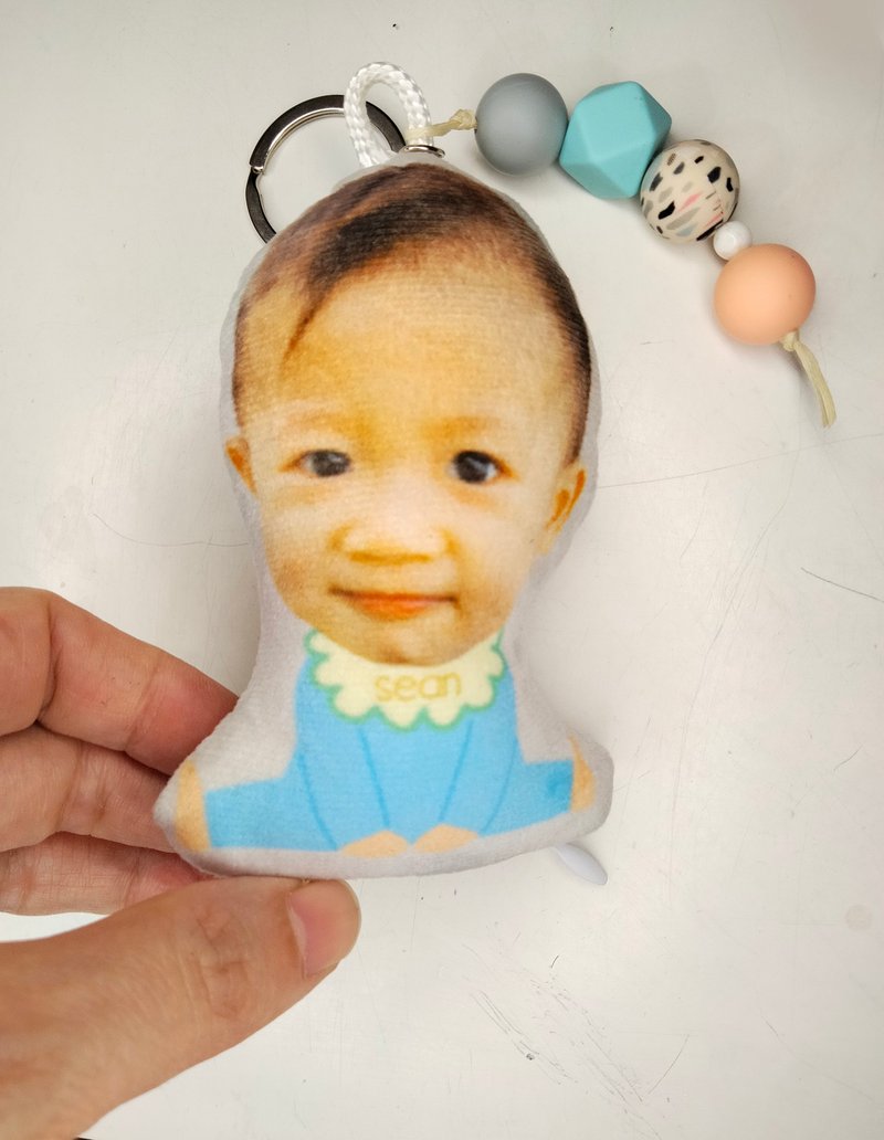 Laughing Flower [Cute Big Head Pendant] keychain, child pet gift. Q version customized pillow - หมอน - ผ้าฝ้าย/ผ้าลินิน ขาว