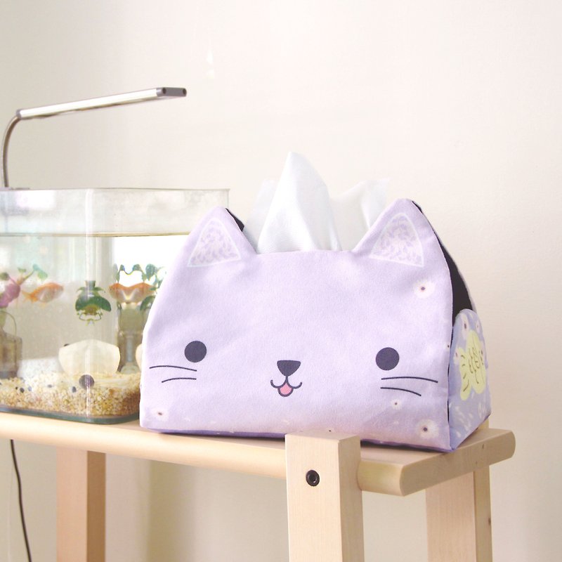 【Anemone Cat Tissue Box Cover】Original Printing & Pattern - Other - Other Materials Purple
