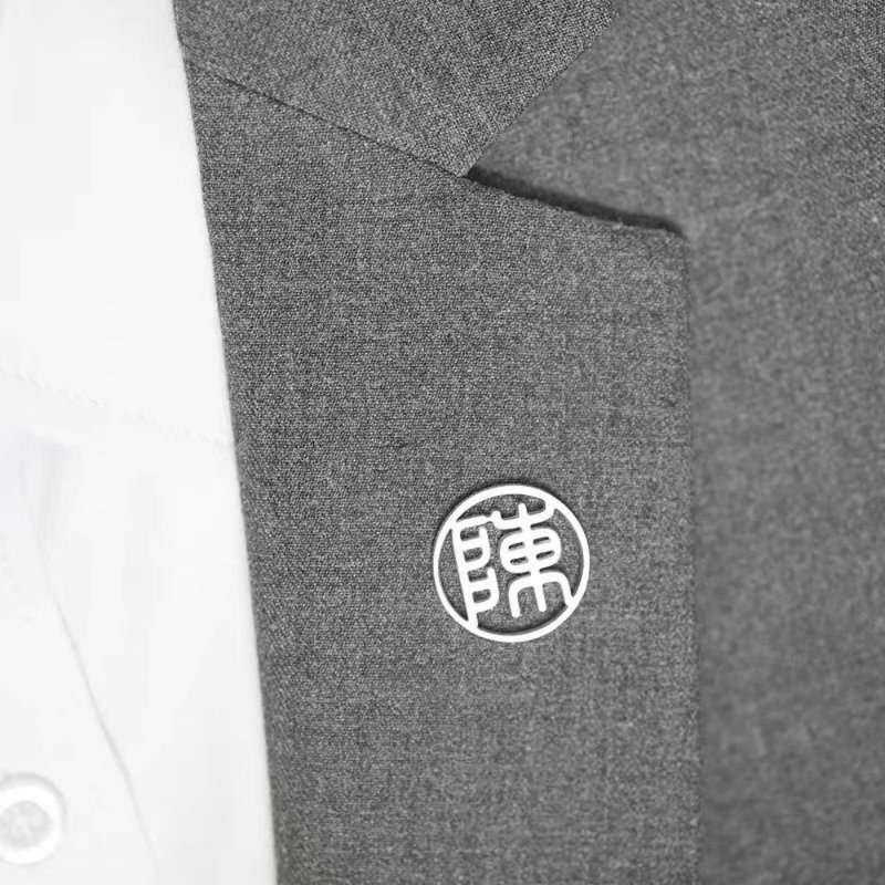 客製純銀名字胸針 徽章 領針 企業logo - 胸針 - 其他金屬 金色