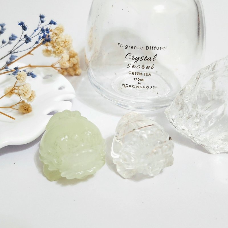 岫玉龍龜/銅髮晶龍龜 - 擺飾/家飾品 - 水晶 橘色