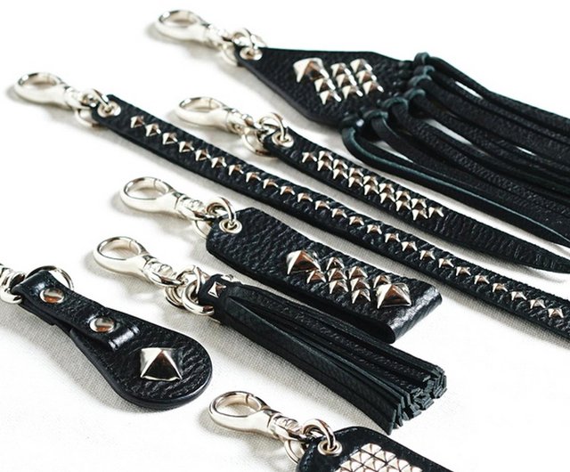 Calee Studs&Embossing Assort Leather Key Ring レザーリベット