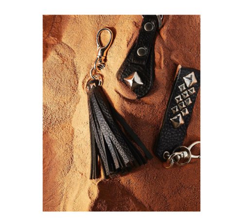 Calee Studs&Embossing Assort Leather Key Ring leather rivet key