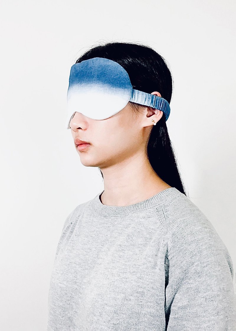 (Two colors) Natural plant extract gradient blue dye/madder-organic cotton anti-stress eye mask