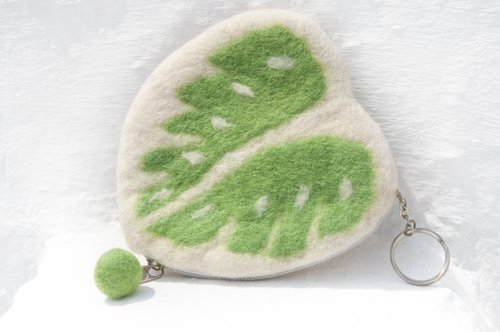 Leisure card holder wool felt cosmetic bag airpods storage bag coin purse plant shape bag-turtle back taro