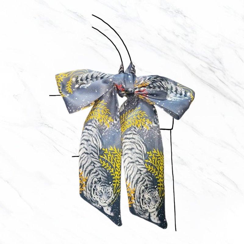 PAKWAN Tiger Lilies twilly TGL T001 - Scarves - Polyester Gray