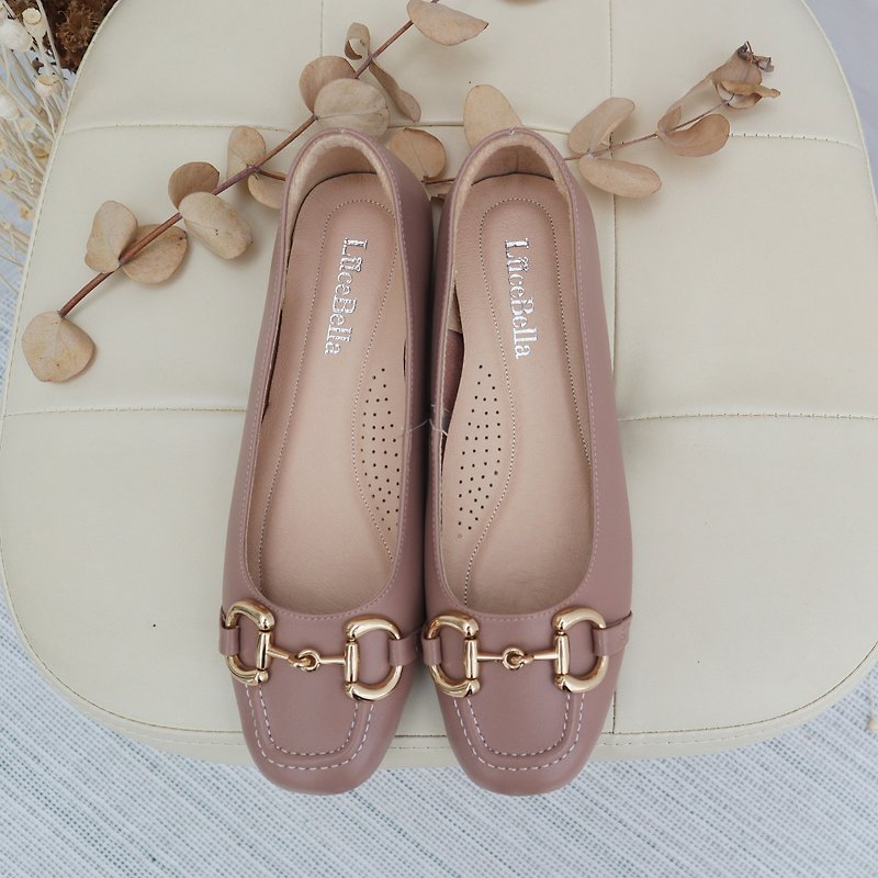 【love is all around】flat leather shoes_pink - Women's Leather Shoes - Genuine Leather Pink