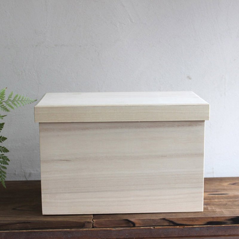 日本製　ブレッドケース　パンケース　無地　2斤　保存箱　桐箱   木製　米びつ - 調理器具 - 木製 ホワイト
