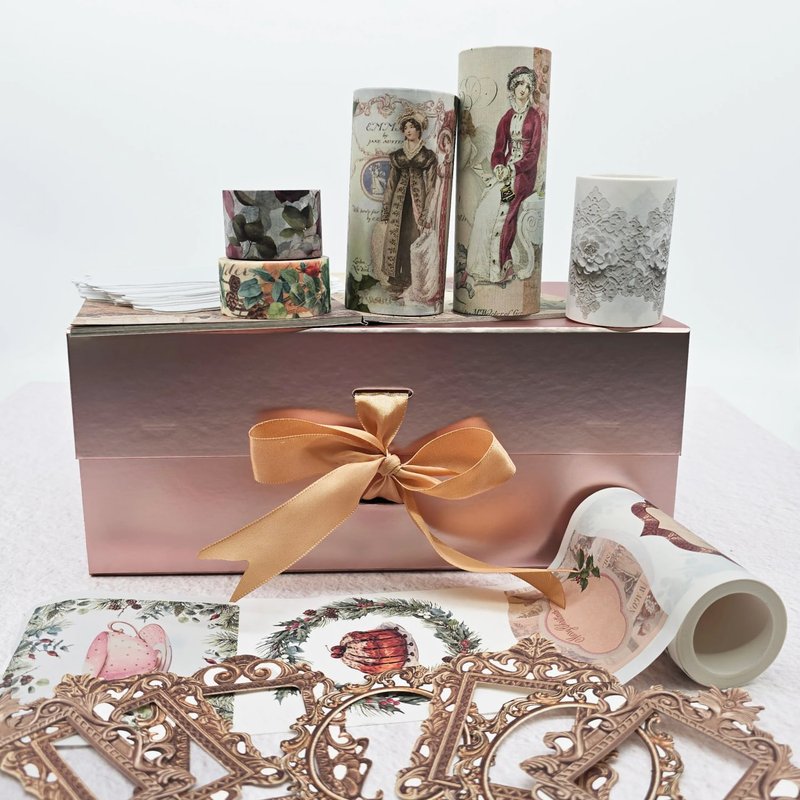 Jane Austen Christmas holiday paper crafting gift set - 膠紙/膠帶/紙膠帶 - 紙 多色