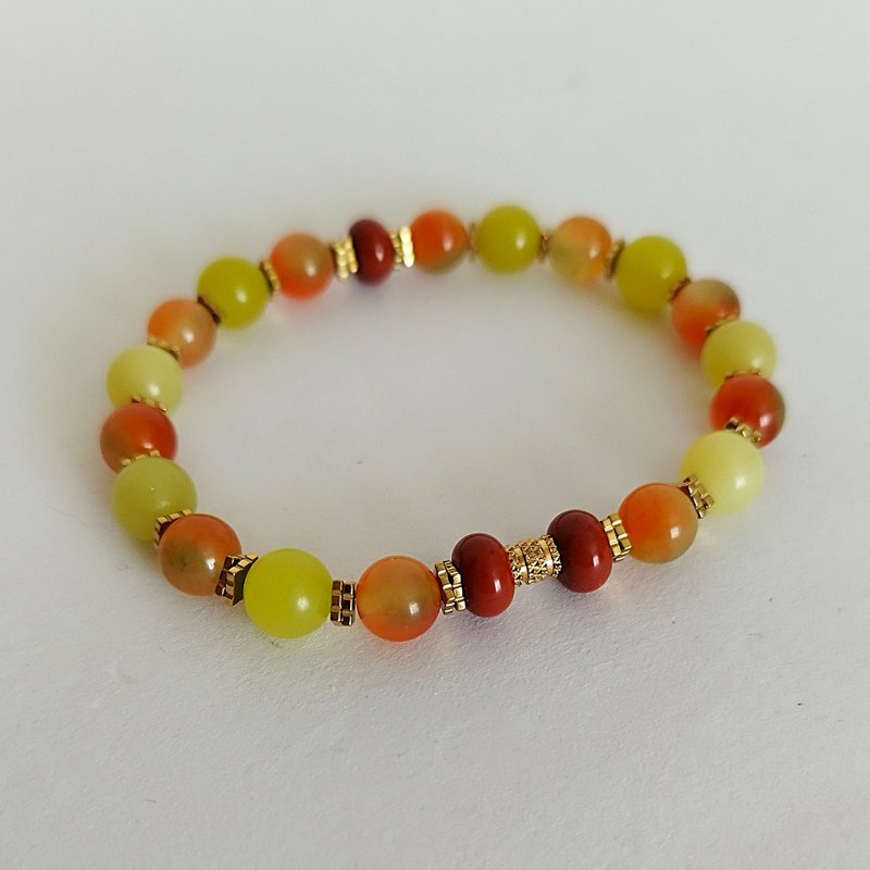 Bracelet jade jasper chalcedony hematite. Jewelry for women - 手鍊/手環 - 半寶石 多色