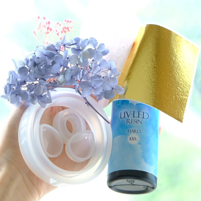 【桃花源記】押花金箔手環 / 戒指 / 耳環 DIY材料包 - 金工/飾品 - 植物．花 紫色