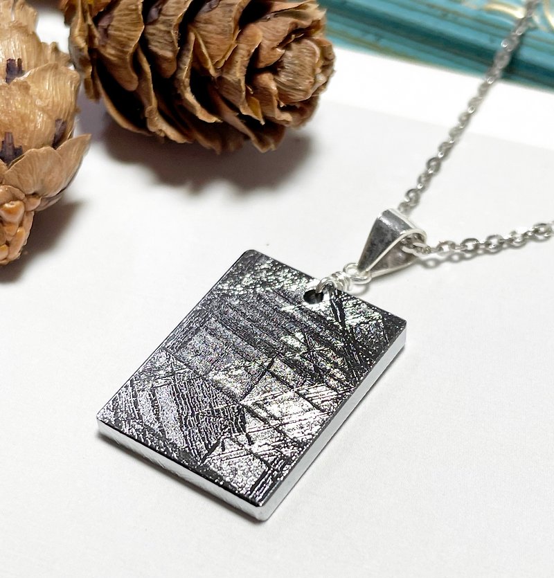 Tiantie 925 sterling silver [square] [original send] amulet gift for boyfriend to ward off evil spirits - สร้อยคอ - คริสตัล สีเงิน