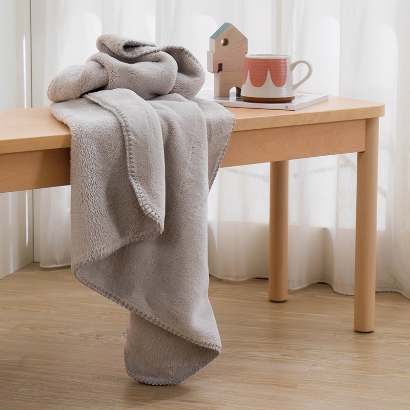 送禮首選-法蘭絨毛毯/霧灰(80x100cm) - 棉被/毛毯 - 聚酯纖維 灰色