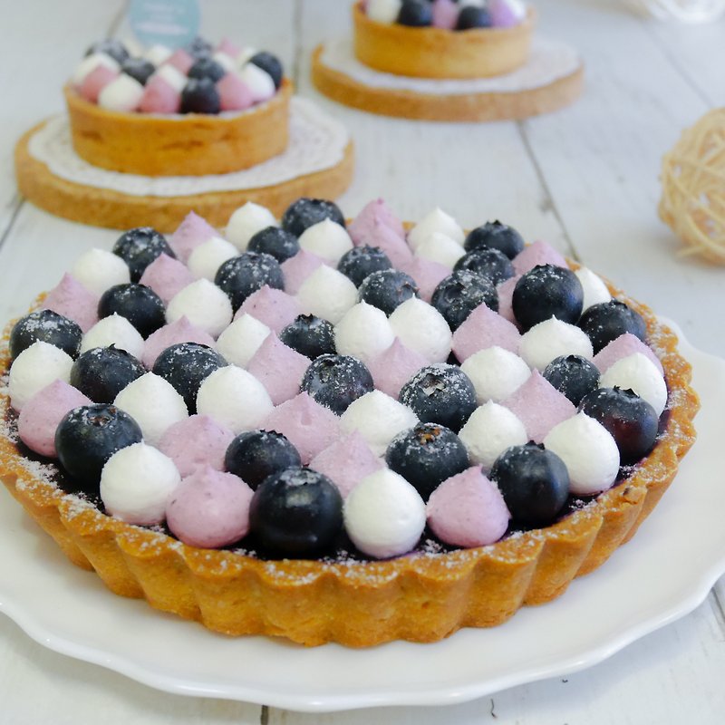 [Dobby Handmade Dessert] Vanilla Custard Blueberry Tower/6 inches - Savory & Sweet Pies - Fresh Ingredients Blue