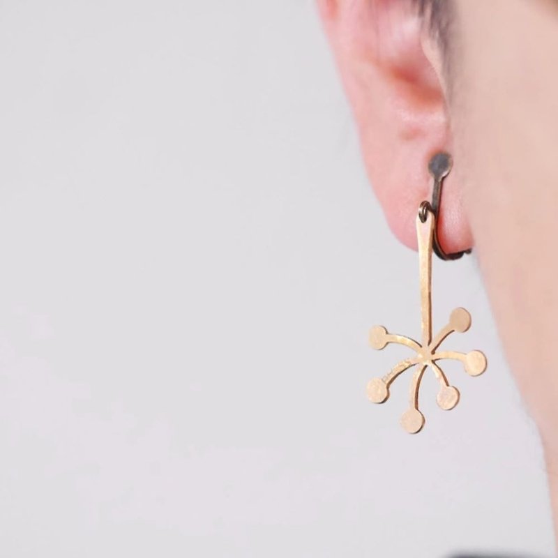 incense sticks earrings material brass - Earrings & Clip-ons - Copper & Brass Gold