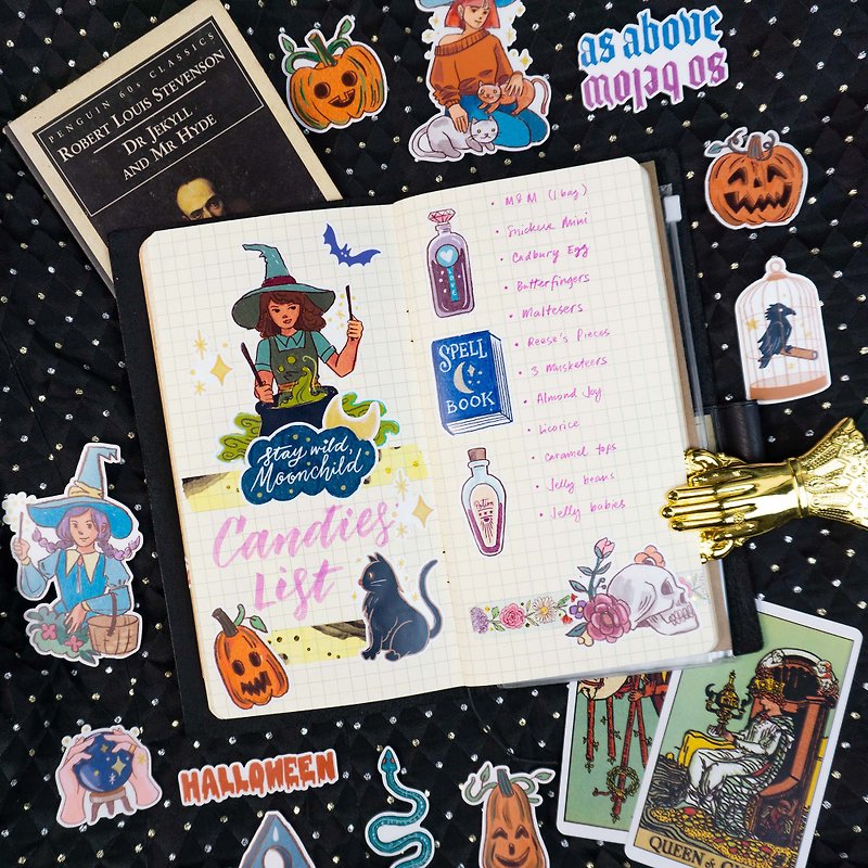 Halloween and Witchcraft Sticker Set (42pcs) - Stickers - Waterproof Material Multicolor