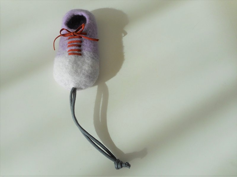 菫色の靴の形のキーケース - キーホルダー・キーケース - ウール パープル