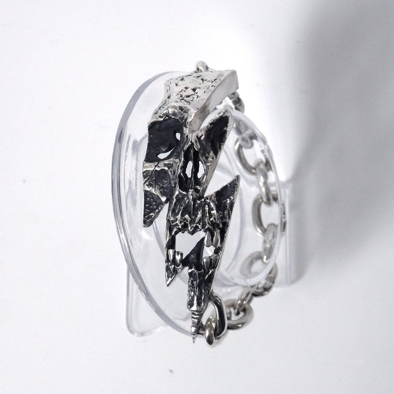 Thunder Skull Bracelet by GRYPHON - Bracelets - Sterling Silver Silver