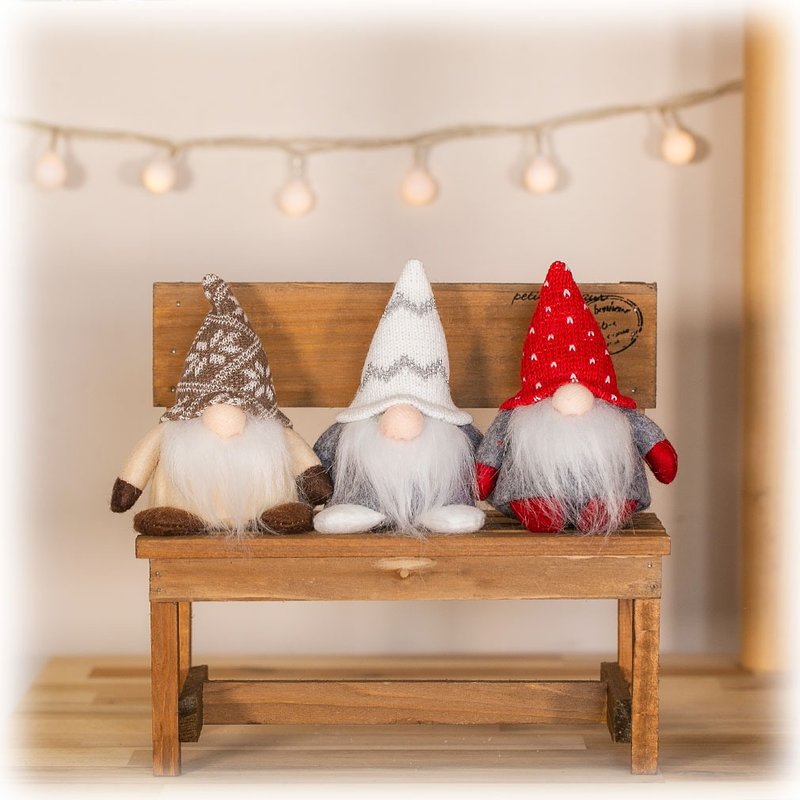 [Devalier] Christmas Gift Tomte Christmas Set of 3 Nordic Fairy Santa Claus Christmas Ornament Room Accent Decoration bts-01 - Items for Display - Cotton & Hemp 