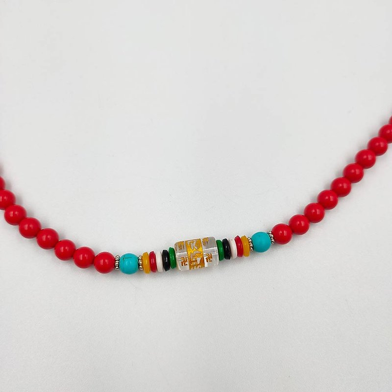 Cinnabar Necklace Necklace Jewelry Jewelry Good Fortune - สร้อยคอ - วัสดุอื่นๆ สีแดง