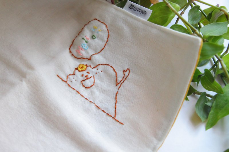 hello! muu-chan handkerchief - ผ้าขนหนู - ผ้าฝ้าย/ผ้าลินิน สีส้ม