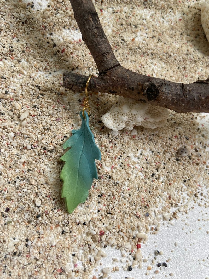 森系 植物軟陶耳環/耳夾 - 耳環/耳夾/耳骨夾 - 其他材質 