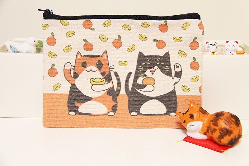 Lucky Lucky Cat Universal Storage Bag - Toiletry Bags & Pouches - Cotton & Hemp 