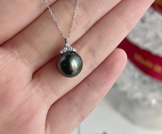 K18 黒蝶真珠 ブラックパール タヒチ真珠 黒真珠 天然 海水 ペンダント