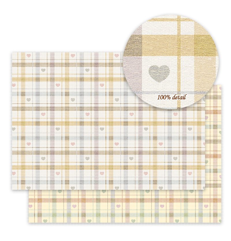 Check heart brown Wrapping Paper / Scrapbook Paper / 25sheet A4 size - 其他 - 紙 