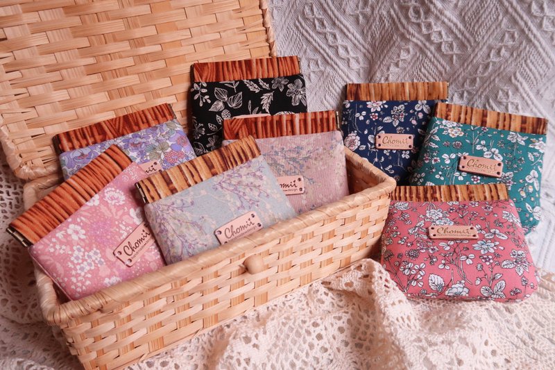 Mini elastic bag storage bag | small flower basket | - กระเป๋าเครื่องสำอาง - ผ้าฝ้าย/ผ้าลินิน หลากหลายสี