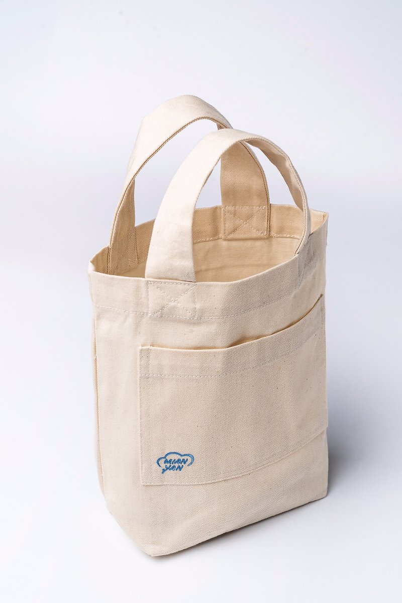 Mianyan eco-friendly tote bag - กระเป๋าถือ - ผ้าฝ้าย/ผ้าลินิน ขาว
