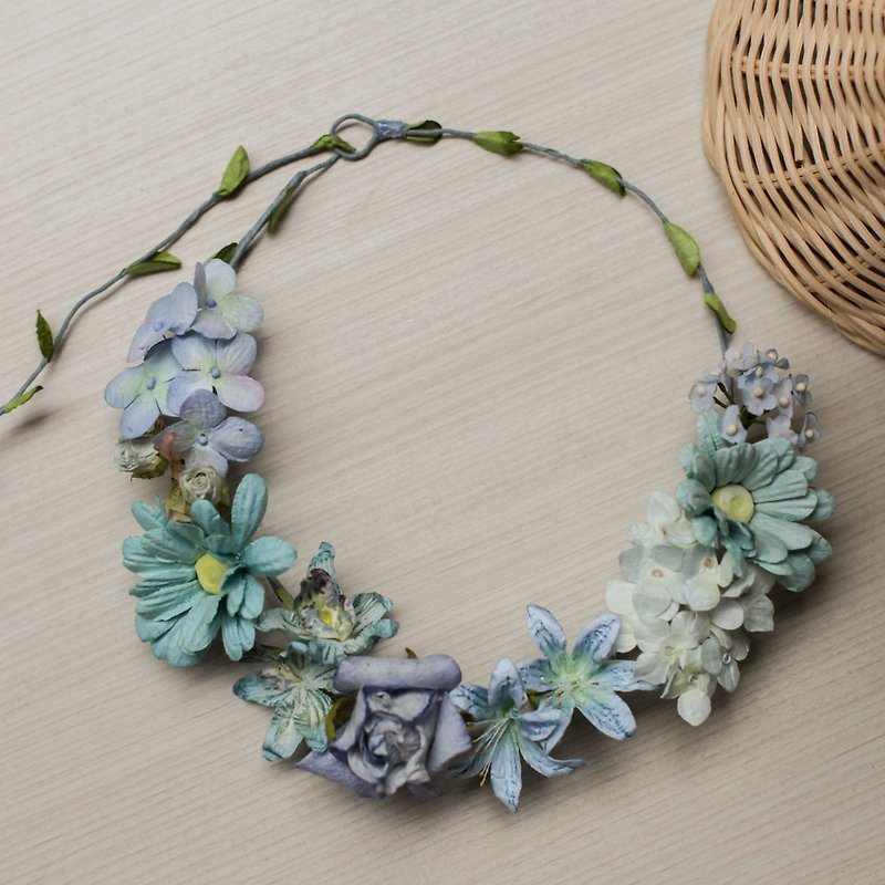 FC104 : Handmade Flower Crown, Blue Sky - Hair Accessories - Paper Blue