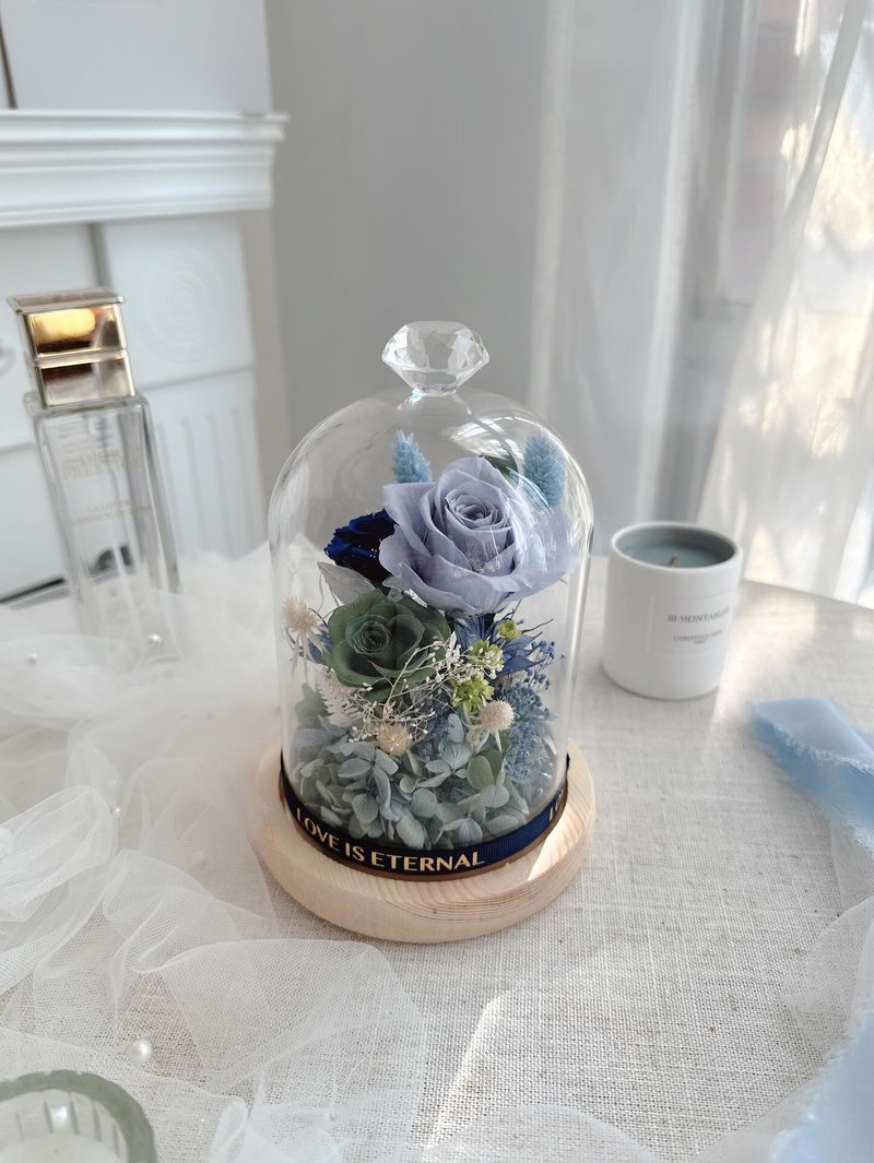 Eternal Star Bell Jar Flower Gift - Neutral Style - Dried Flowers & Bouquets - Plants & Flowers Blue