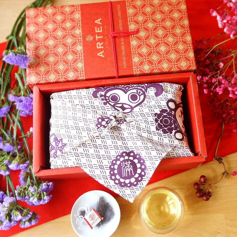 ARTEA's 5 selected tea gift boxes/hand-picked Taiwanese tea (original three-dimensional tea bag 3gX20) - ชา - ผ้าฝ้าย/ผ้าลินิน สีม่วง