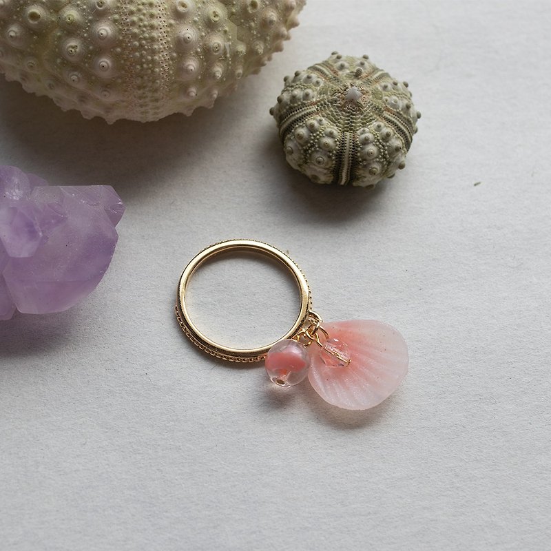 Cherry blossom shell rings - General Rings - Clay Pink