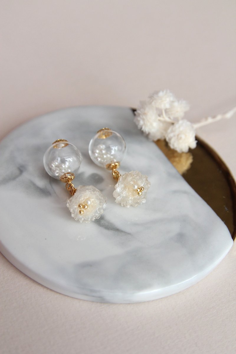 Floral Earrings , Flower Earrings , Artificial Flower Earrings , Earrings        - Earrings & Clip-ons - Plants & Flowers Khaki