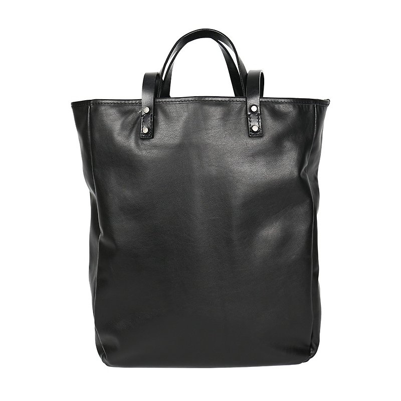 The last one [Painter] Washed leather shoulder tote bag-black - กระเป๋าแมสเซนเจอร์ - หนังแท้ 