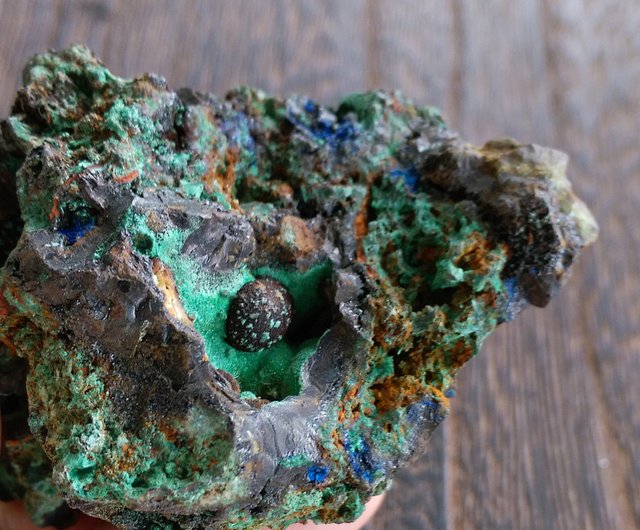 アズライト 湖北産ブルーブロンズマラカイト ヘマタイト 共生