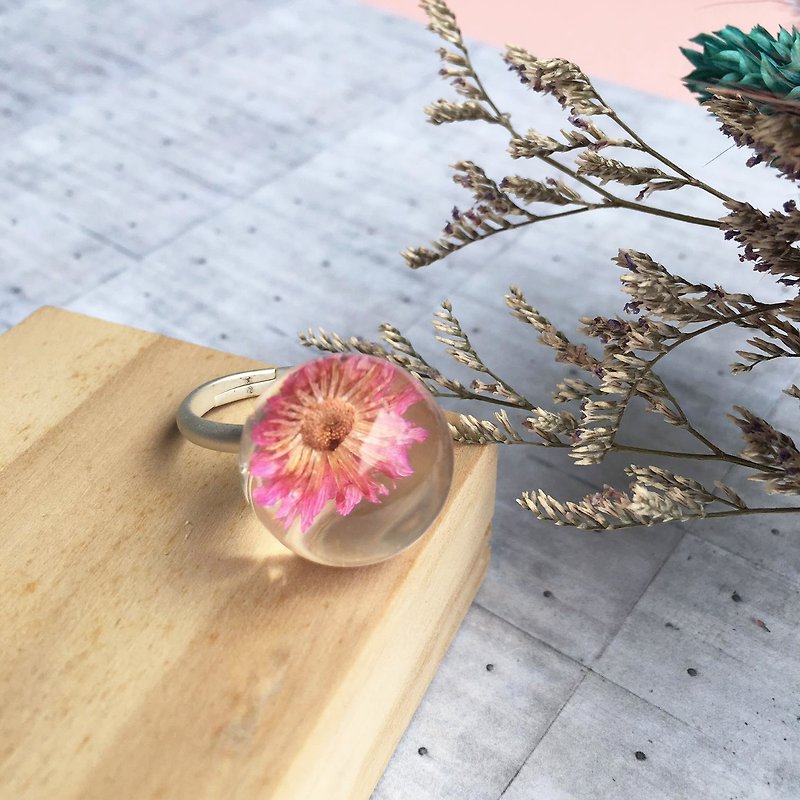 《Wanna-be》乾燥花 押花戒指～文青感 飾品 吊飾 手工 客製化 天然質感 乾花 植物 - 戒指 - 植物．花 多色
