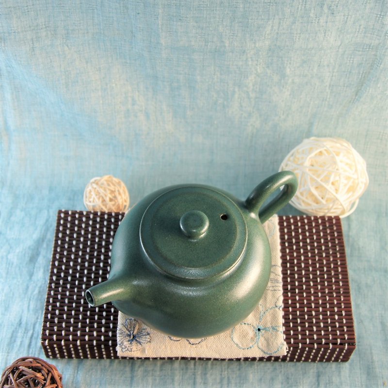 鉻綠茶壺-容量約300ml - 茶具/茶杯 - 陶 綠色