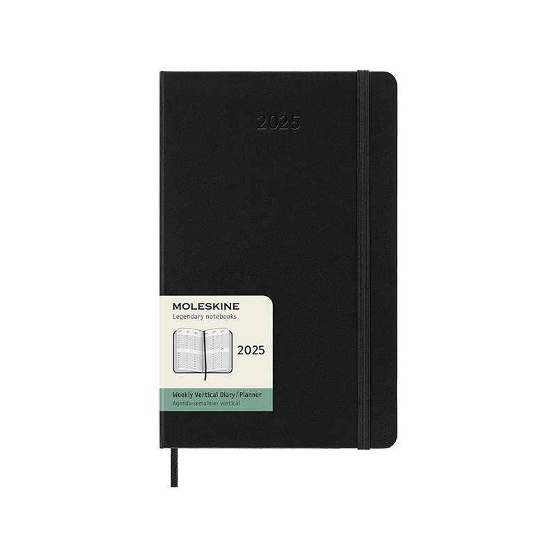 MOLESKINE 2025 Straight Weekly Diary 12M Hard Case - L-shaped Black Hot Stamping Service - Notebooks & Journals - Paper Black