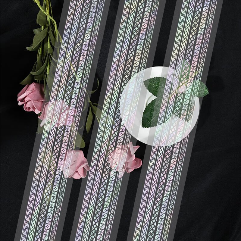 花邊 PET 紙膠帶 貝殼銀 10米卷 - 紙膠帶/和紙/PET - 塑膠 多色