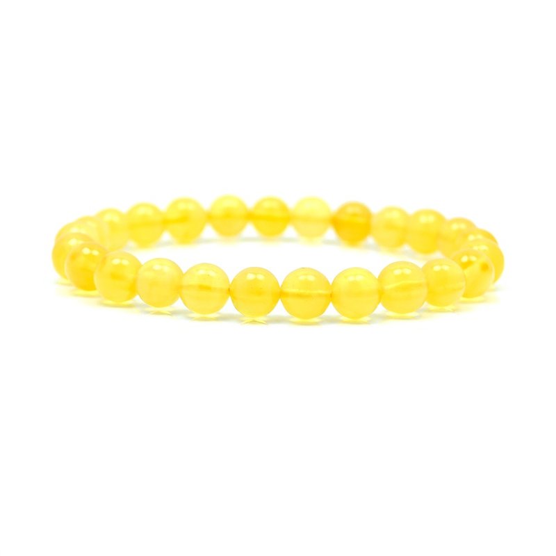 Cloudy Amber Golden Honey Amber 7mm Beads Bracelets Japanese Elastic String - Bracelets - Semi-Precious Stones Gold