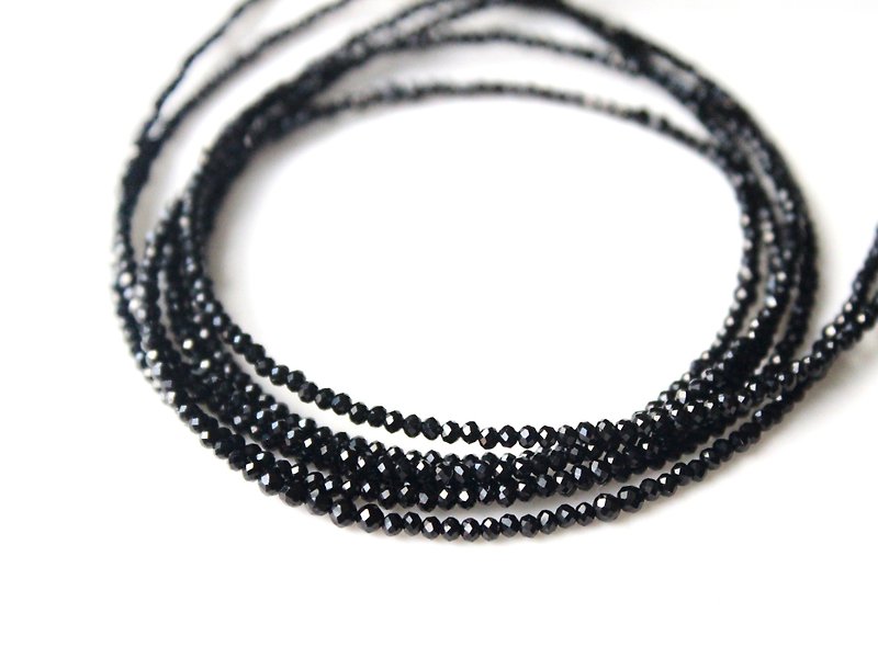 Journal 100 points single product / natural black spinel, sterling silver universal multi-ways bracelet (necklace) - สร้อยคอ - เครื่องเพชรพลอย 
