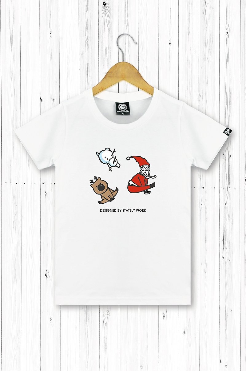 STATELYWORKハッピークリスマス1レディースTシャツ - Tシャツ - コットン・麻 ホワイト