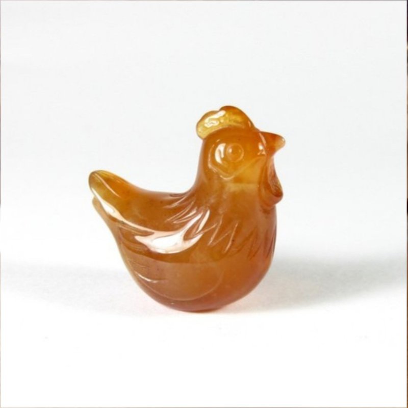 Chicken decorations custom-made natural jade stone carvings | Rooster, hen, chick basic style, designer chooses smart color style - ของวางตกแต่ง - หยก หลากหลายสี