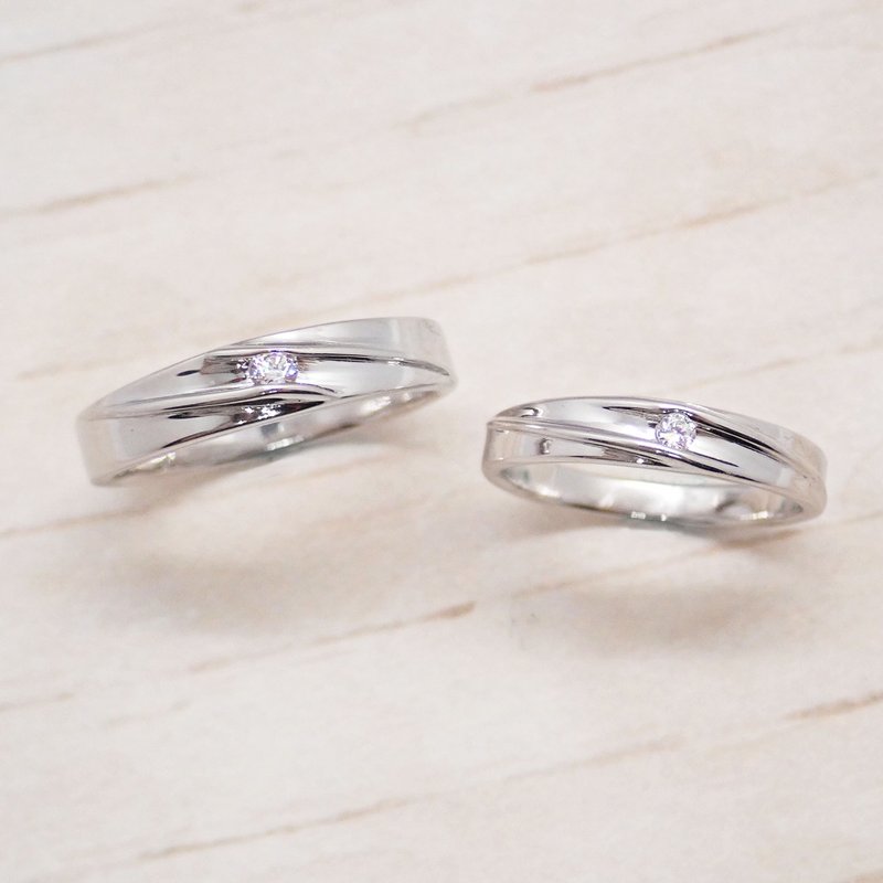 [Bifa Lifetime] Couple Ring-Tripping Sterling Silver 925 Handmade Jewelry - แหวนคู่ - เงิน สีเงิน