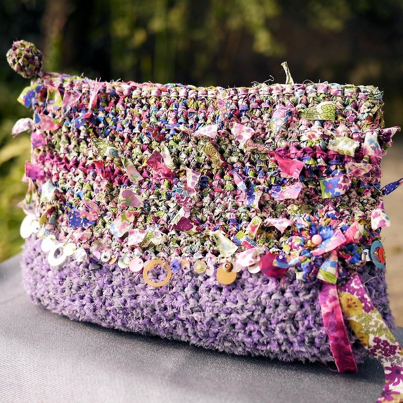 Fashionable's clutch pouch - กระเป๋าเครื่องสำอาง - ผ้าฝ้าย/ผ้าลินิน สีม่วง