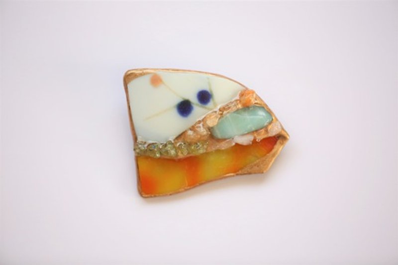 Calling brooches (Amazonite, agate, apatite) - Brooches - Other Metals 
